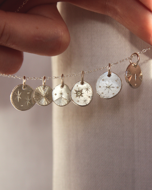 Celeste Charms ~ Hand Engraved