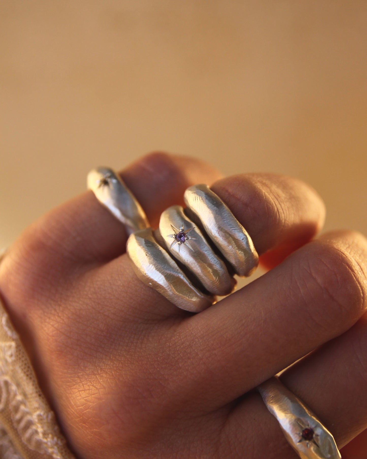 Hunk Of The Moon Ring - Single Star